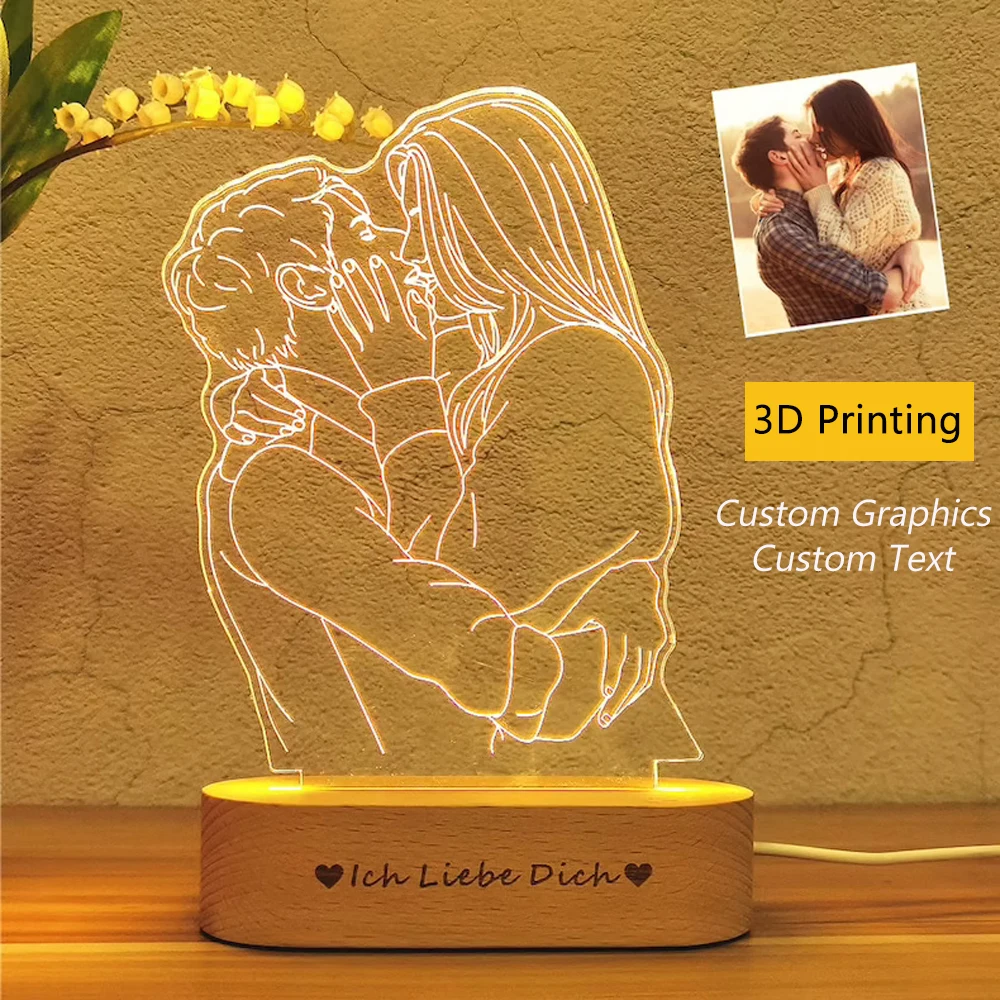DIY Customized Photo Frame USB With 3D Led Light Living Room Bedroom Christmas Decoration Gift Custom Text Photo
DIY Customized Photo Frame USB With 3D Led Light Living Room Bedroom Christmas Decoration Gift Custom Text Photo