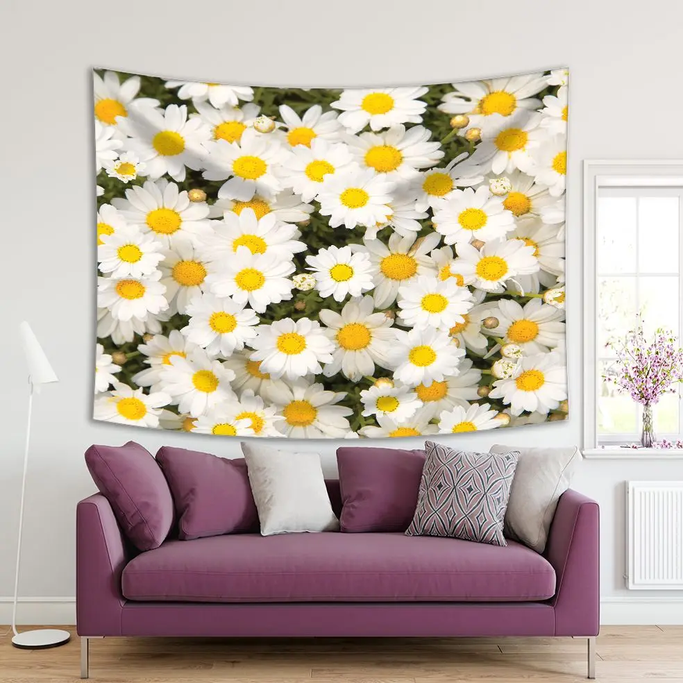 Tapestry Lovely Blossom Daisy Flowers Sunny Spring Garden Nature Picture Printed Yellow White 
Tapestry Lovely Blossom Daisy Flowers Sunny Spring Garden Nature Picture Printed Yellow White