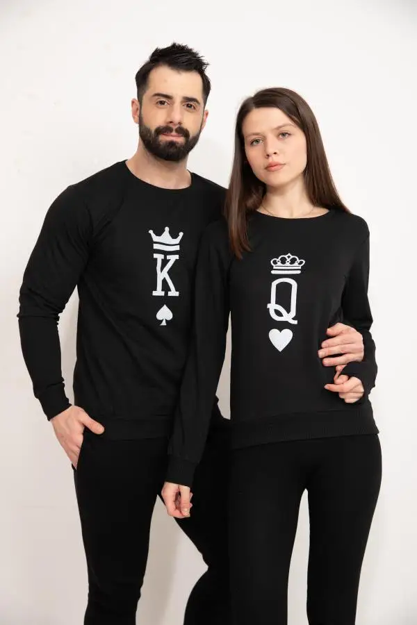 King Queen Crown Print Valentine Day Gift Couple Clothes Ensemble Women Men Tops Tees Sweatshirt Long Sleeve Love Hoodies
King Queen Crown Print Valentine Day Gift Couple Clothes Ensemble Women Men Tops Tees Sweatshirt Long Sleeve Love Hoodies