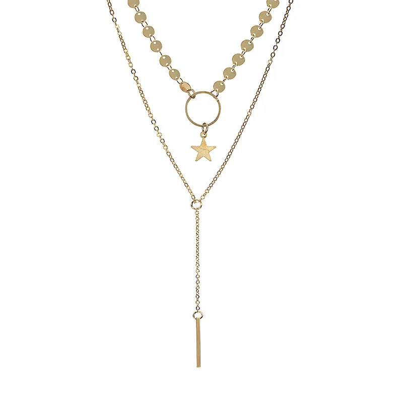 2021 fashion simple personality street shot necklace handmade sequins star tassel double collarbone necklace
2021 fashion simple personality street shot necklace handmade sequins star tassel double collarbone necklace