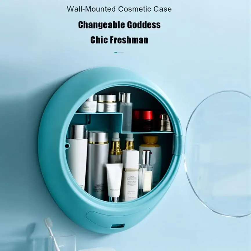 Bathroom Wall-mounted Makeup Organizer Punch-free Large Capacity Jewelry Cosmetic Storage Box Women Skin Care Beauty Rack
Bathroom Wall-mounted Makeup Organizer Punch-free Large Capacity Jewelry Cosmetic Storage Box Women Skin Care Beauty Rack