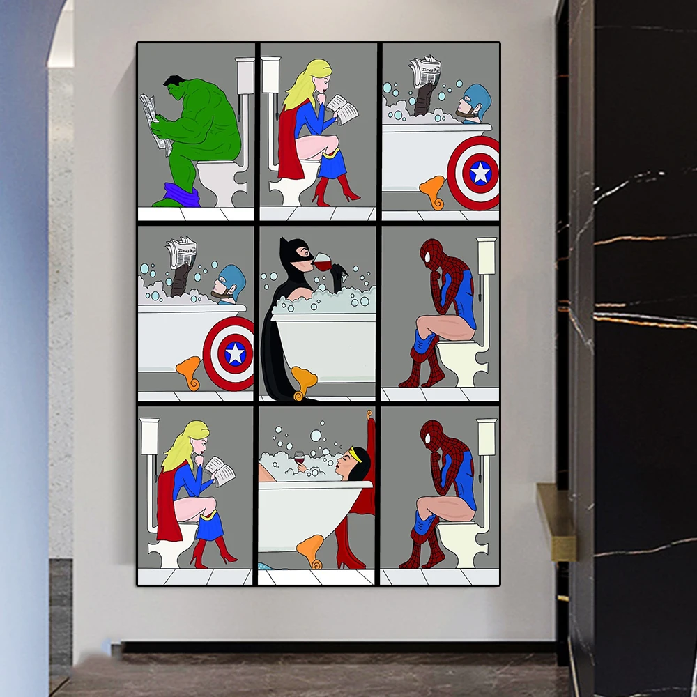 Marvel Мстители, забавный постер для коллажа в ванной, супергерой, Халк в туалете, Картина на холсте, настенное искусство, украшение для гостино...
Marvel Мстители, забавный постер для коллажа в ванной, супергерой, Халк в туалете, Картина на холсте, настенное искусство, украшение для гостино...