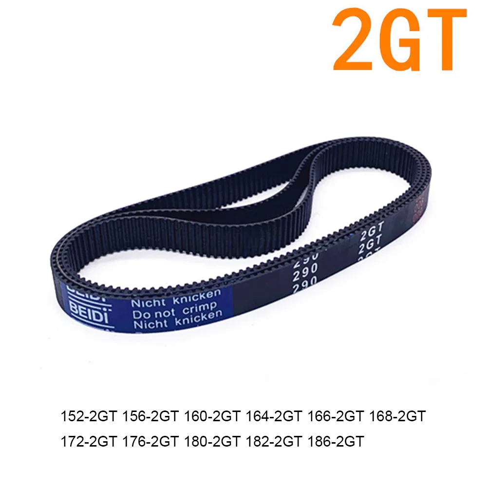 

1pcs Width 6mm 10mm 2GT Rubber Arc Tooth Timing Belt Pitch Length 152 156 160 164 166 168 172 176 180 182 186mm Drive Belts