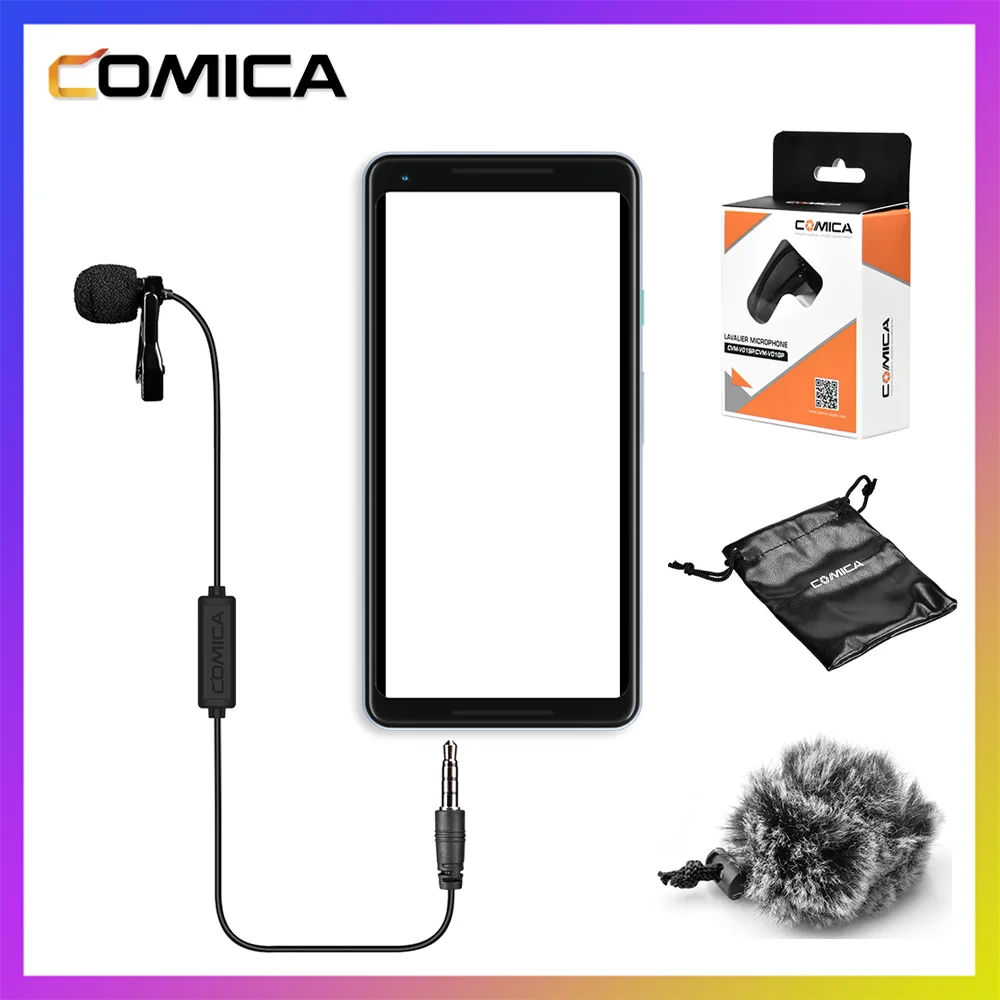 

COMICA CVM-V01SP Lavalier Microphone Condenser Lapel Mic for 3.5mm TRRS Smartphones Youtube Video Recording Android Mic