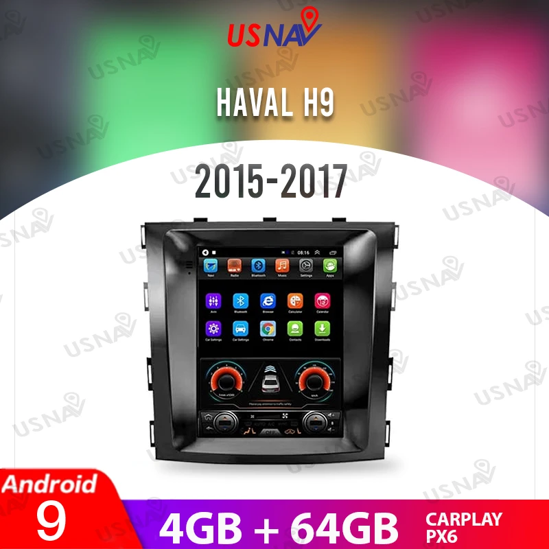 USNAV 10.4"Vertical Tesla Style Screen For Haval H9 2015-2017 Andeoid 9 Car Multimedia GPS Navi Stereo Head Unit Carplay DSP PX6
USNAV 10.4"Vertical Tesla Style Screen For Haval H9 2015-2017 Andeoid 9 Car Multimedia GPS Navi Stereo Head Unit Carplay DSP PX6