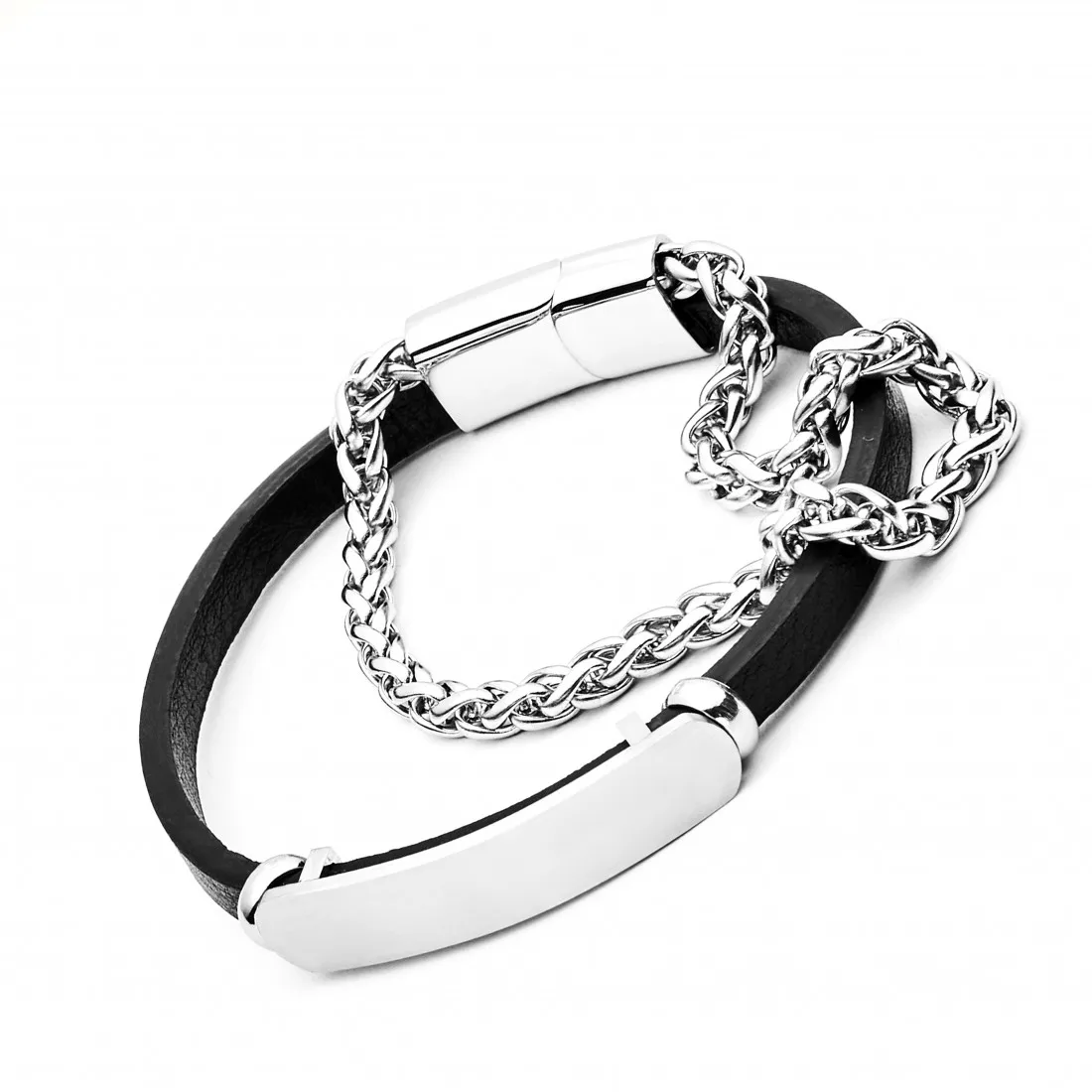2021 Fashion Men Bracelet Steel Stainless Black Leather Charm First Class Trend Sports Jewelry Sexy Street Style Multi-Layer
2021 Fashion Men Bracelet Steel Stainless Black Leather Charm First Class Trend Sports Jewelry Sexy Street Style Multi-Layer