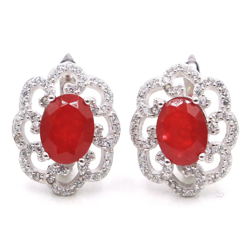 17X14mm SheCrown Romantic Real Red Ruby White CZ Gift For Ladies Silver Stud Earrings Wholesale Drop Shipping
17X14mm SheCrown Romantic Real Red Ruby White CZ Gift For Ladies Silver Stud Earrings Wholesale Drop Shipping