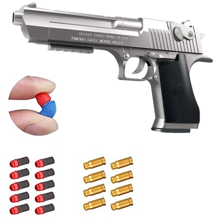 Fake Toy Gun Glock Desert Eagle Toy Gun Pistol with Soft Bullet Airsoft Outdoor Sports Shooting CS Game Boys Toys Gifts
Fake Toy Gun Glock Desert Eagle Toy Gun Pistol with Soft Bullet Airsoft Outdoor Sports Shooting CS Game Boys Toys Gifts