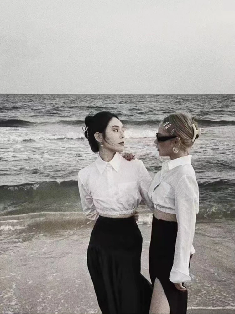 2022 Spring Summer Women's Short Shirt Solid Cotton Hot Tops Flocked Embroidered Letter Pocket Elastic Waistband Long Sleeve
2022 Spring Summer Women's Short Shirt Solid Cotton Hot Tops Flocked Embroidered Letter Pocket Elastic Waistband Long Sleeve