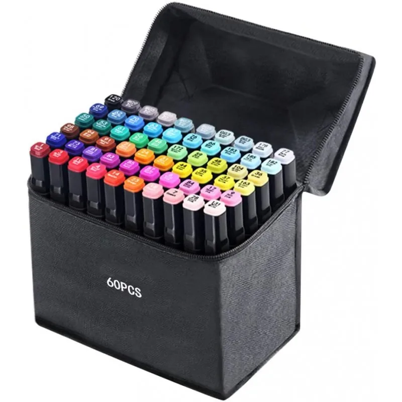 60 Colours Permanent Art Markers Professional Animation Design for Drawing Coloring Manga Tools Stationery Supply
60 Colours Permanent Art Markers Professional Animation Design for Drawing Coloring Manga Tools Stationery Supply