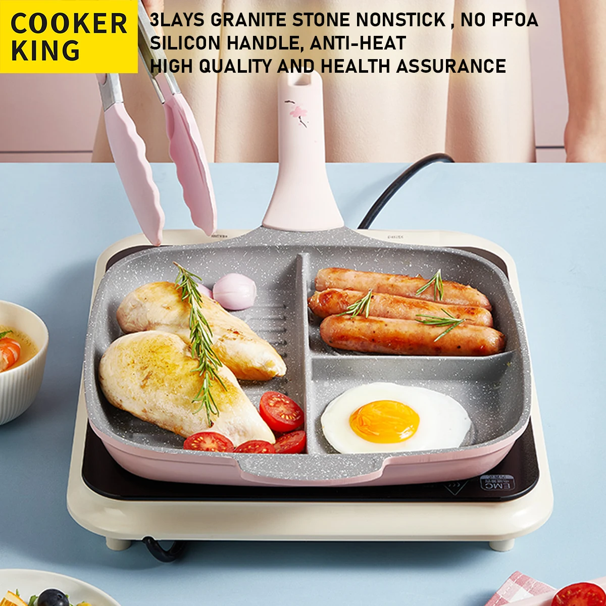 Антипригарная сковорода для завтрака COOKER KING, сковорода-гриль, многофункциональная сковорода для омлет, подходит для индукционных блюд с ру...
Антипригарная сковорода для завтрака COOKER KING, сковорода-гриль, многофункциональная сковорода для омлет, подходит для индукционных блюд с ру...