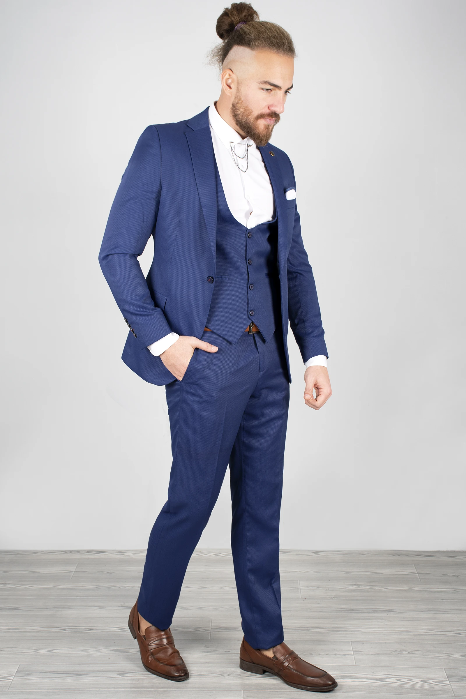 DeepSEA Saks Blue Luxury Mens Tuxedo Suits Dot Pattern Tight-Fitting Mould Italian Style Groom Business (Blazer + Pants + vest) 1810728
DeepSEA Saks Blue Luxury Mens Tuxedo Suits Dot Pattern Tight-Fitting Mould Italian Style Groom Business (Blazer + Pants + vest) 1810728
