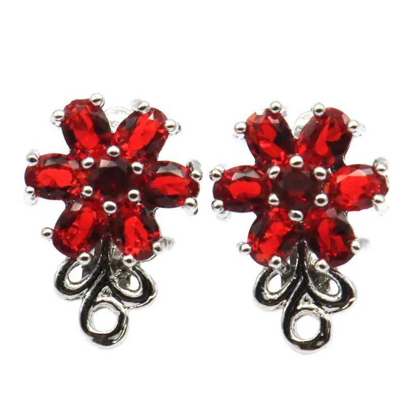 Новое поступление 2020 г. серьги из серебра с красным Рубином 16 х11 мм|925 silver earrings|silver