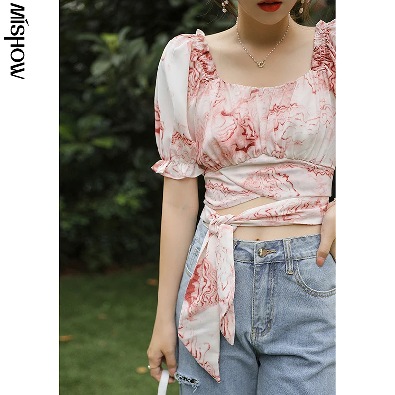MISHOW Chiffon Shirt Women's 2021 Summer New Style Waist Tie Ink Painting Puff SleeveHollow Blouse Female Trend Tops MXA24X0026
MISHOW Chiffon Shirt Women's 2021 Summer New Style Waist Tie Ink Painting Puff SleeveHollow Blouse Female Trend Tops MXA24X0026