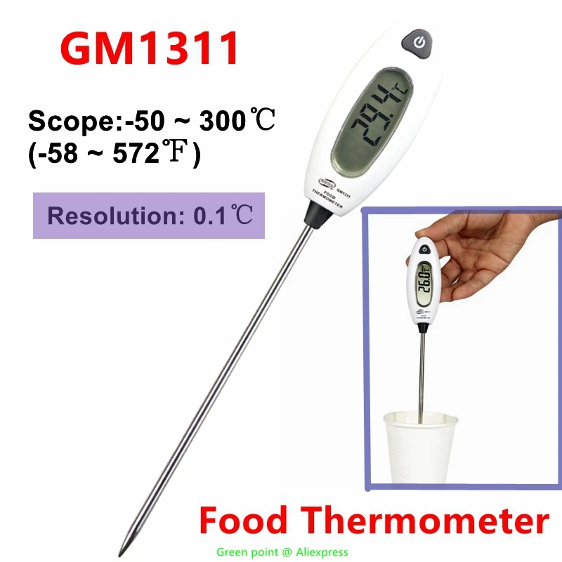 5PCS Portable LCD Digital Mini Electronic Food Thermometer GM1311 Profession Instant Water /Cooking /BBQ Temperature Measurement 
5PCS Portable LCD Digital Mini Electronic Food Thermometer GM1311 Profession Instant Water /Cooking /BBQ Temperature Measurement