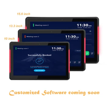 10.1 inch Android 8.1 PoE Wall mounted tablet pc with LED bars for conference meeting room schedule display open source, rooted