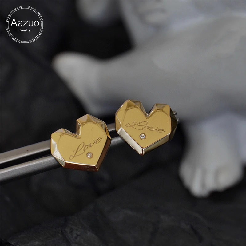 Aazuo Real 18K Solid Rose Gold Natrual Diamonds Lovely Heart Shape Stud Earrings Gifted For Girl & Kids Birthday Party Au750
Aazuo Real 18K Solid Rose Gold Natrual Diamonds Lovely Heart Shape Stud Earrings Gifted For Girl & Kids Birthday Party Au750