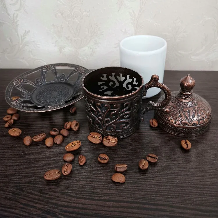 Чашка для кофе по-турецки Медь ручной работы Аутентичные дизайн эспрессо 1 Услуги