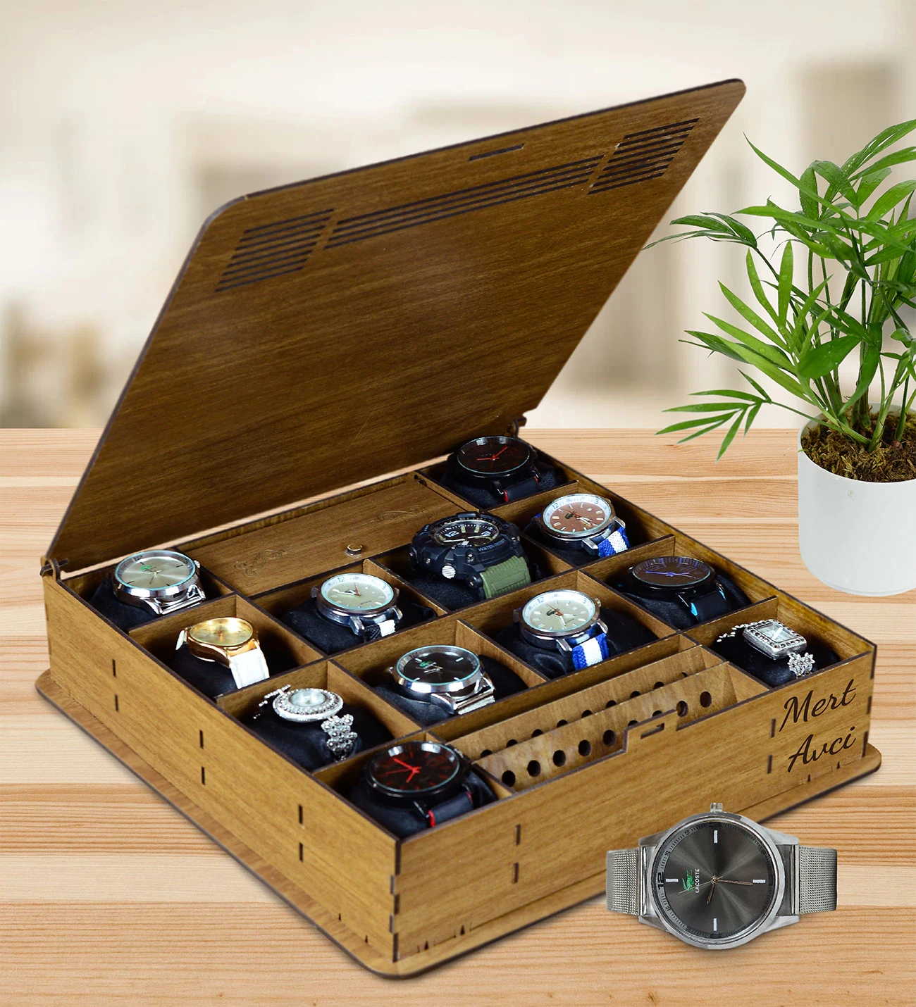 Personalized 12'li Watch Box Wooden Cufflink and Hidden Compartments High quality luxury 2022 fashion trend watch box organizer
Personalized 12'li Watch Box Wooden Cufflink and Hidden Compartments High quality luxury 2022 fashion trend watch box organizer