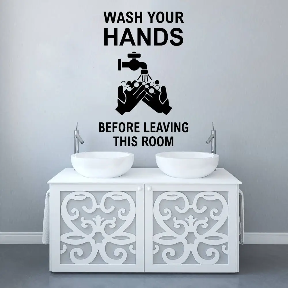 New Hand Wash Reminder Signage Wall Sticker Removable Mural Signage For Public Bathroom Decoration A002093
New Hand Wash Reminder Signage Wall Sticker Removable Mural Signage For Public Bathroom Decoration A002093