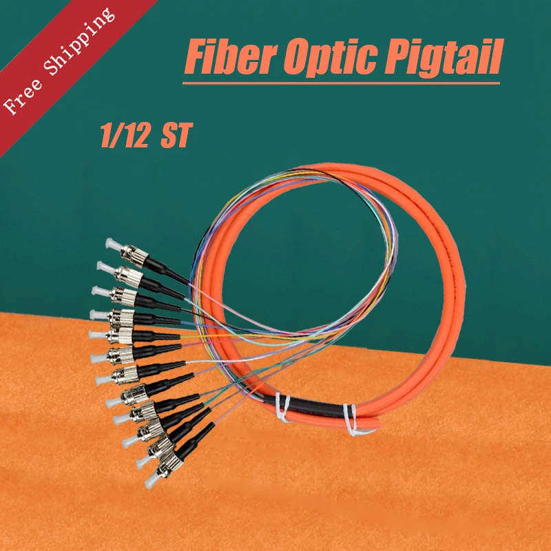 

Free Shipping Fiber Optic Bundle Pigtail ST Multimode MM OM1 62.5/125 12 Core Pigtail ST Factory Patch Cord