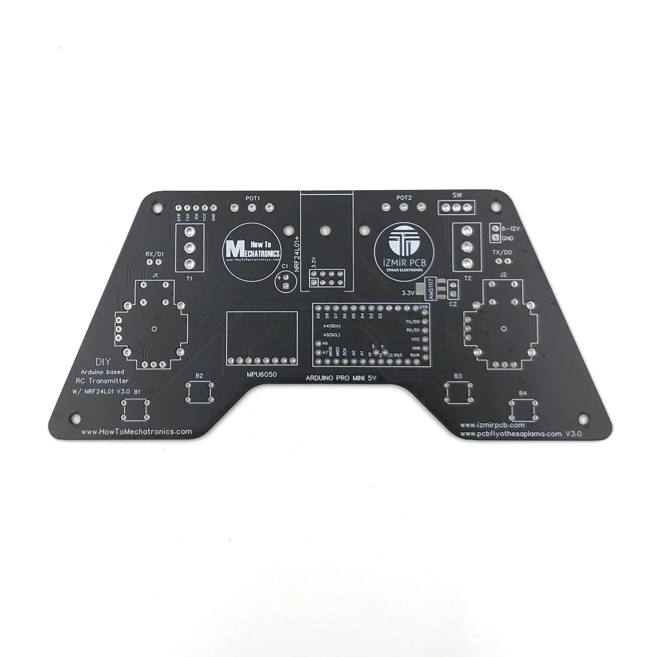 Arduino RC передатчик печатная плата PCB ручной джойстик контроллер модуль с Bluetooth NRF24L01 MPU6050 DIY Pro Mini
Arduino RC передатчик печатная плата PCB ручной джойстик контроллер модуль с Bluetooth NRF24L01 MPU6050 DIY Pro Mini