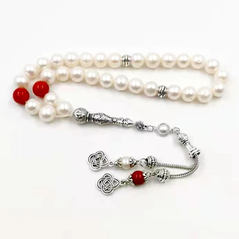 Натуральный жемчуг Tasbih 33 66 99 мусульманский пресноводный Подарочный жемчужный