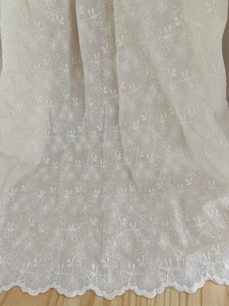 Beige Embroidered Cotton Cloth Fabric With Flowers Patterns Elegant Lace Fabric With Florals
Beige Embroidered Cotton Cloth Fabric With Flowers Patterns Elegant Lace Fabric With Florals