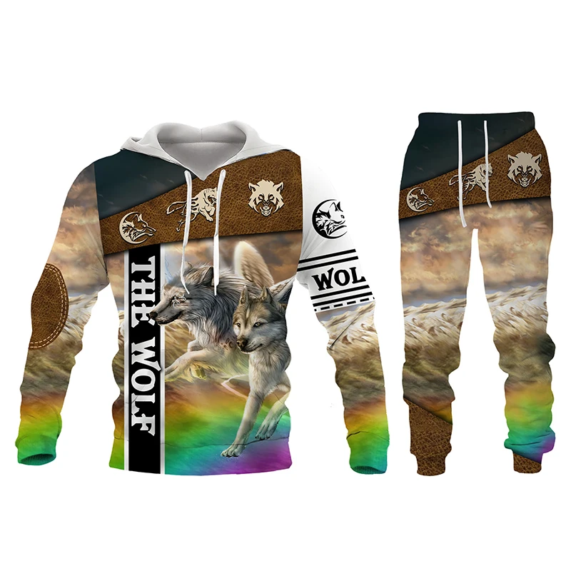 3d Wolf Printed Pullover Sweatshirts and Pants Sets Autumn Winter Casual Hoodies Sportswear Fashion Men's Clothing Tracksuit
3d Wolf Printed Pullover Sweatshirts and Pants Sets Autumn Winter Casual Hoodies Sportswear Fashion Men's Clothing Tracksuit
