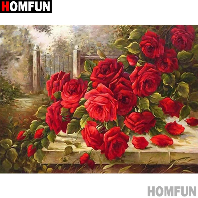 HOMFUN Diamond Painting Cross Stitch "Flower Rose" 5D DIY Diamond Embroidery Full Square/round Rhinestone Of Picture
HOMFUN Diamond Painting Cross Stitch "Flower Rose" 5D DIY Diamond Embroidery Full Square/round Rhinestone Of Picture
