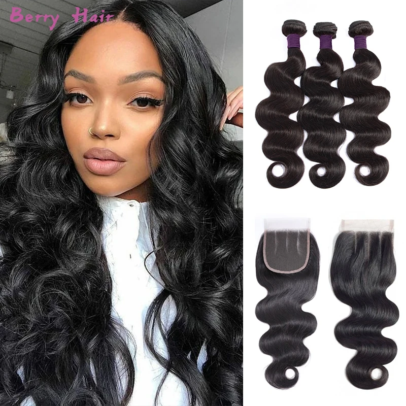 Brazilian Body Wave 3+1 Natural Black Hair Exension 100% Brazilian Virgin Remy Human Hair Bundle Weave with Closure for Women
Brazilian Body Wave 3+1 Natural Black Hair Exension 100% Brazilian Virgin Remy Human Hair Bundle Weave with Closure for Women