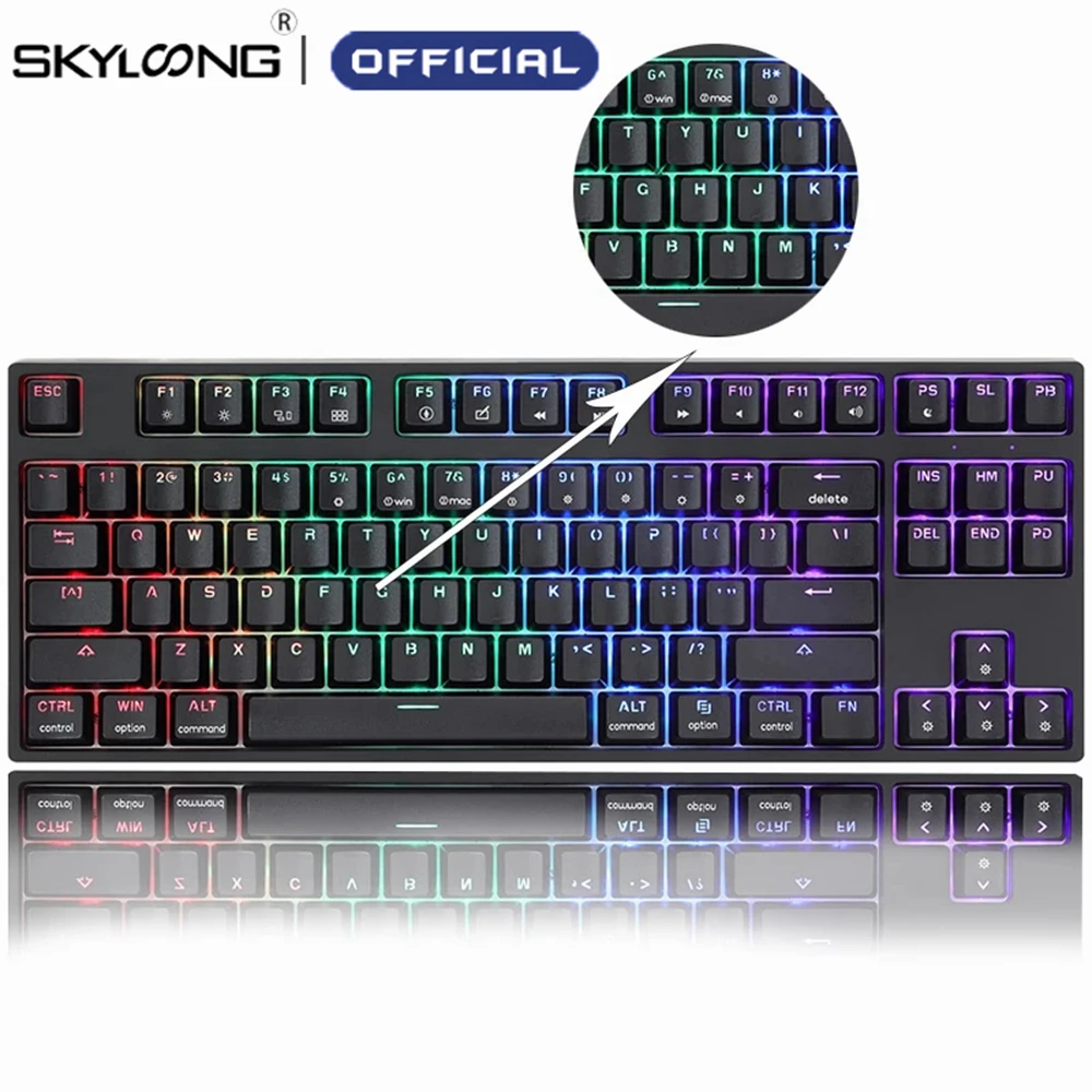 Механическая игровая клавиатура SKYLOONG GK87 проводная с 87 клавишами RGB подсветкой