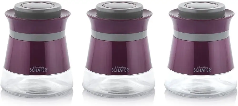 Набор специй для кухни Schafer, 3 шт., фиолетовый, серый, тройной вакуумный Набор для специй 
Набор специй для кухни Schafer, 3 шт., фиолетовый, серый, тройной вакуумный Набор для специй