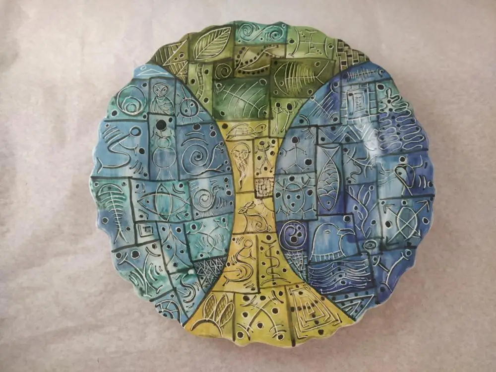 Finecraft Handmade 100% Original and Original Design Ceramic, Tile Decorative Plate Es-633
Finecraft Handmade 100% Original and Original Design Ceramic, Tile Decorative Plate Es-633