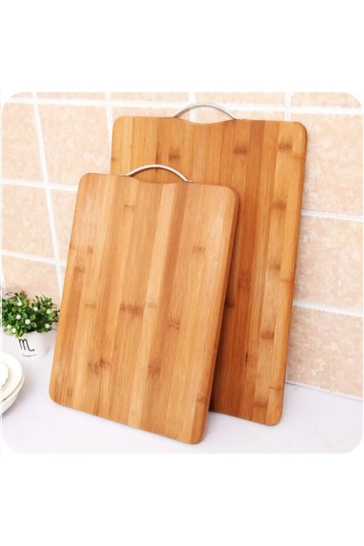 Bamboo chopping board Cutting board With Metal Handle Large Size Elegant Design Bidirectional Use 2 Pieces 34*24/30*20cm
Bamboo chopping board Cutting board With Metal Handle Large Size Elegant Design Bidirectional Use 2 Pieces 34*24/30*20cm