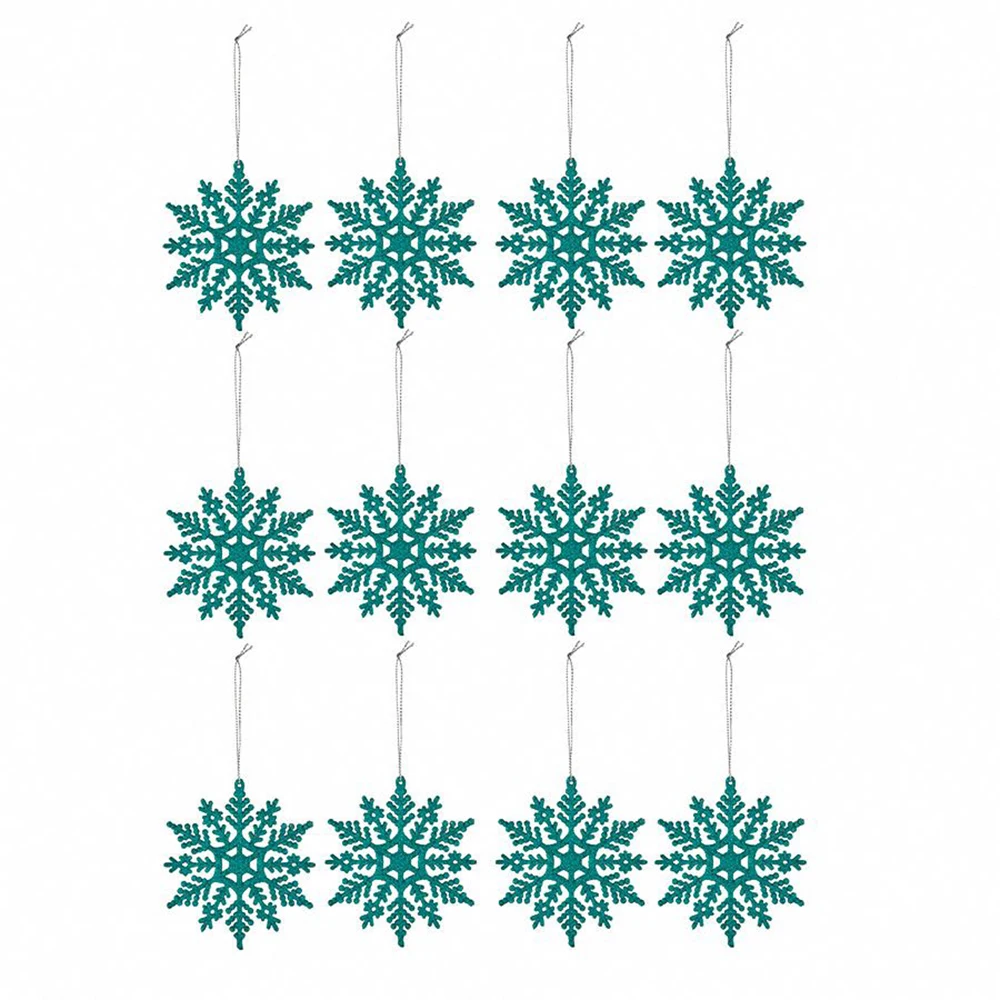 

Christmas Tree Ornament Assortment Set Christmas Baubles Shatterproof Hanging Christmas Snowflake Noel Ornaments 12pcs 10 cm