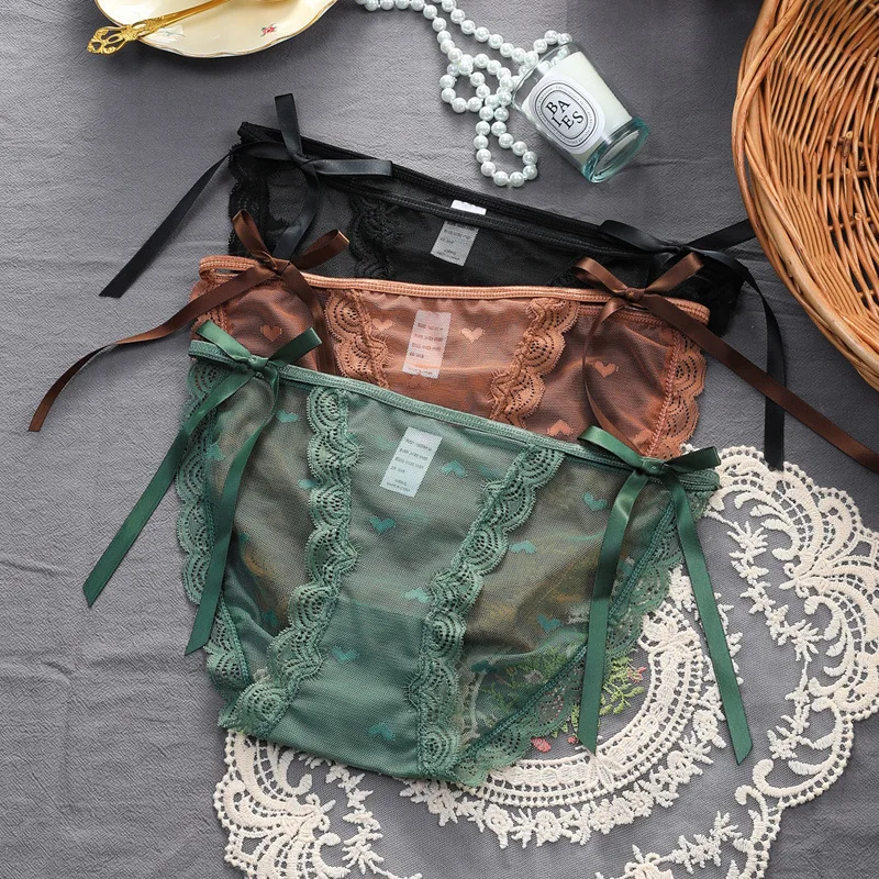 Sexy Breathable Summer Lace Girls Ice Silk Temptation Transparent Lingerie Pure Cotton Solid Color Crotch Bow Briefs
Sexy Breathable Summer Lace Girls Ice Silk Temptation Transparent Lingerie Pure Cotton Solid Color Crotch Bow Briefs