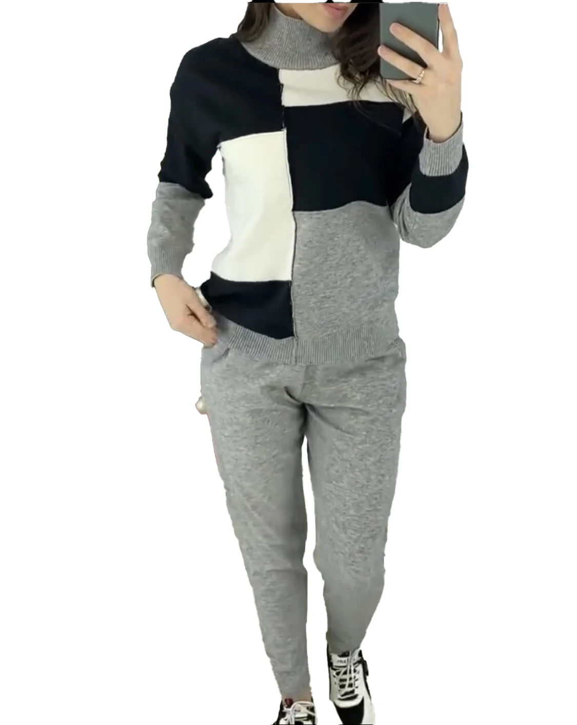 Downtown Divas 2020 Winter Tracksuit Turtle Neck Pullovers Sweater Thick Fleece Warm Two Piece Set Women
Downtown Divas 2020 Winter Tracksuit Turtle Neck Pullovers Sweater Thick Fleece Warm Two Piece Set Women