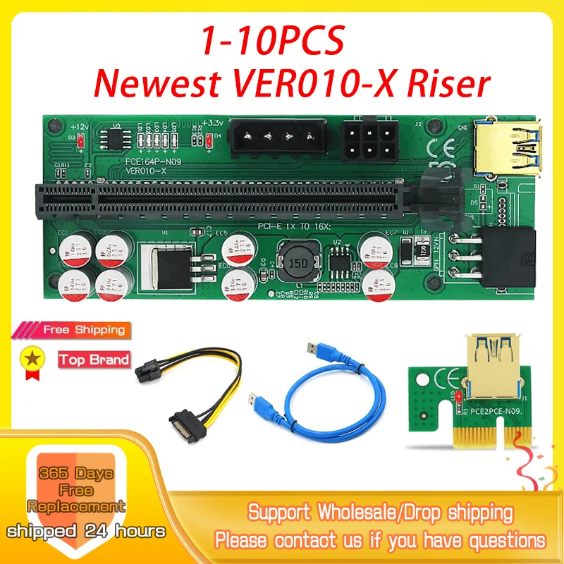VER010 Riser USB 3.0 PCI-E Riser VER010-X Express кабель Riser для видеокарты 16x Extender PCI-E Райзер-карта для майнинга эфириума
VER010 Riser USB 3.0 PCI-E Riser VER010-X Express кабель Riser для видеокарты 16x Extender PCI-E Райзер-карта для майнинга эфириума