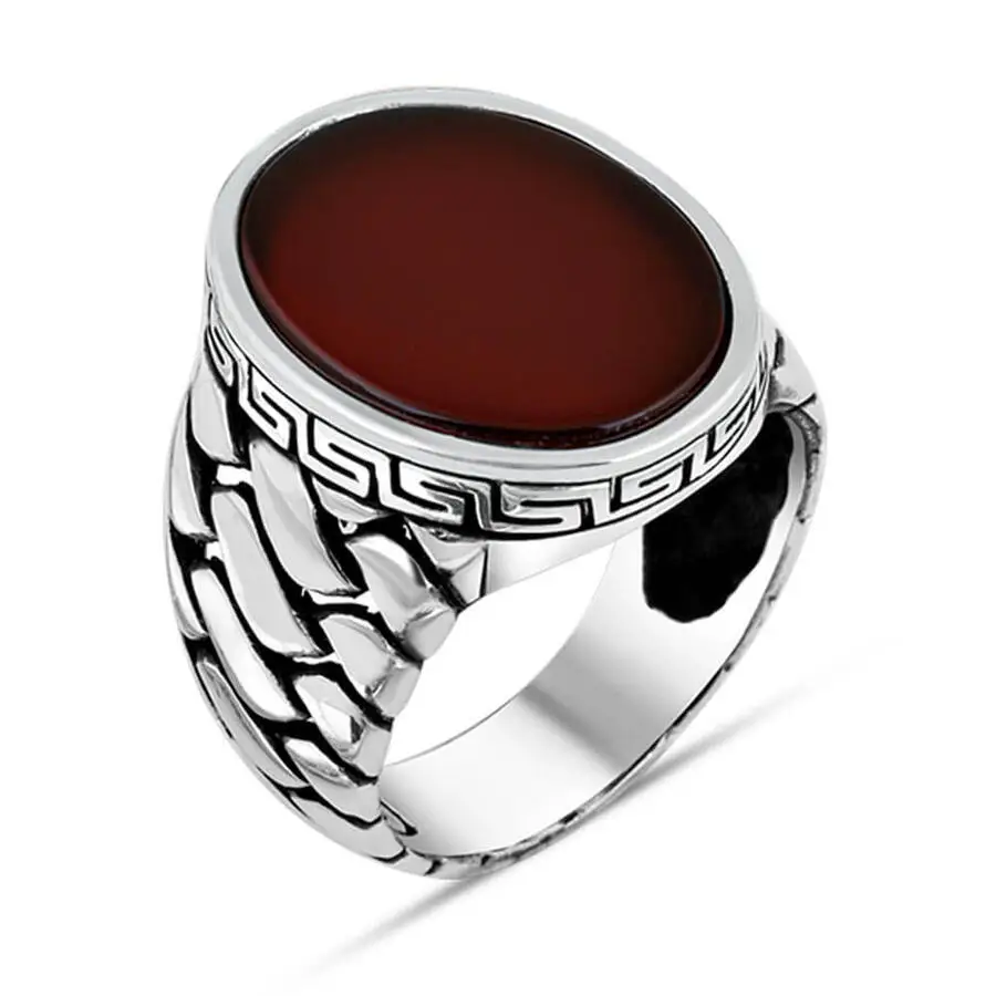 Plain Model Oval Red Agate Gemstone Ring Handmade Men Jewelery Vintage Silver Accessories Made in Turkey
Plain Model Oval Red Agate Gemstone Ring Handmade Men Jewelery Vintage Silver Accessories Made in Turkey