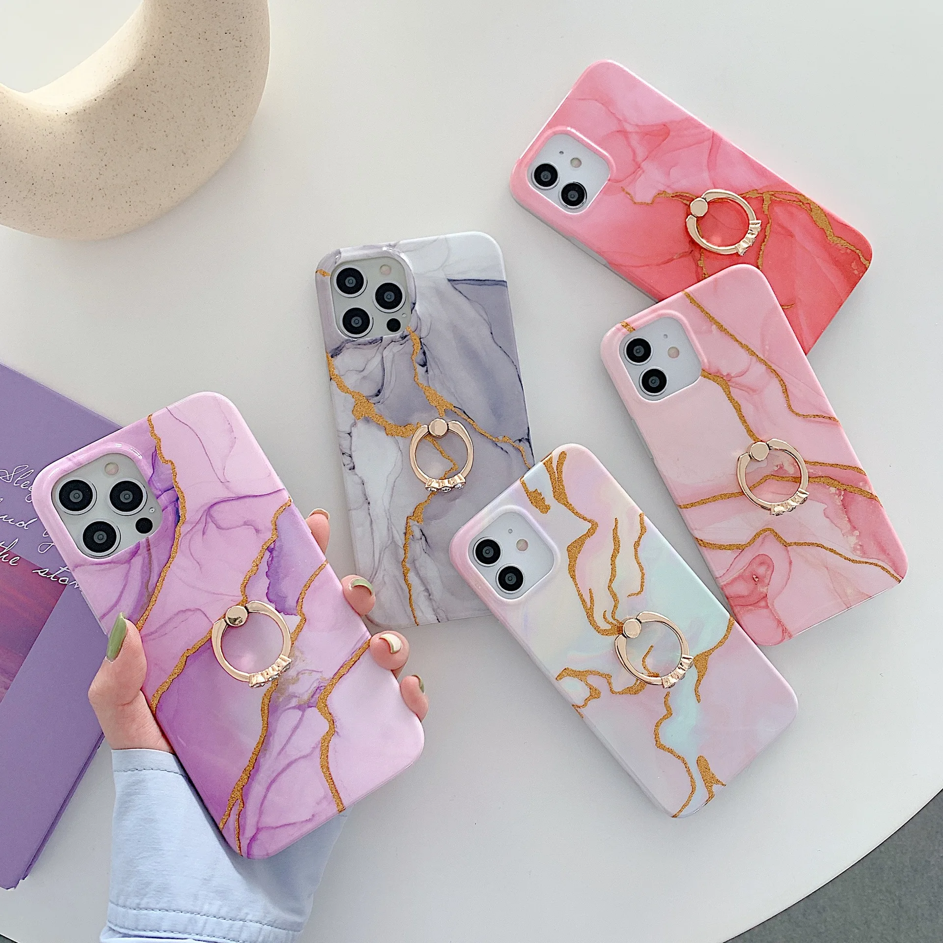 Glitter Marble Ring Holder Phone Case For iPhone 12 11 Pro Max XR XS Max X 7 8 Plus 12 Pro Max Soft IMD Back Cover Capa Fundas
Glitter Marble Ring Holder Phone Case For iPhone 12 11 Pro Max XR XS Max X 7 8 Plus 12 Pro Max Soft IMD Back Cover Capa Fundas