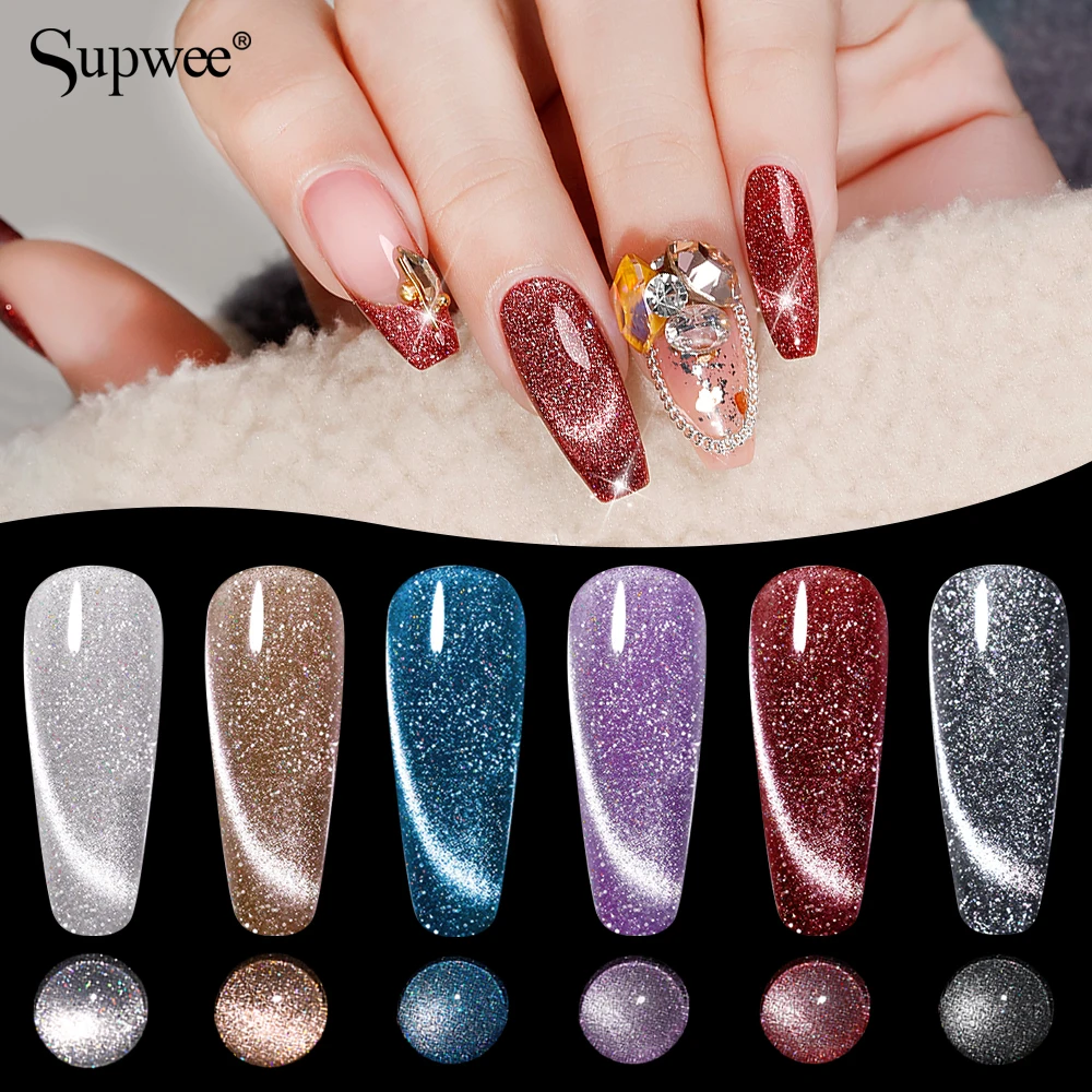 Supwee 10ML Reflective Glitter Cat Eye Nail Gel Cat Magnetic Nail Gel Polish Soak Off Varnish Semi Permanent Led UV Gel Nail
Supwee 10ML Reflective Glitter Cat Eye Nail Gel Cat Magnetic Nail Gel Polish Soak Off Varnish Semi Permanent Led UV Gel Nail