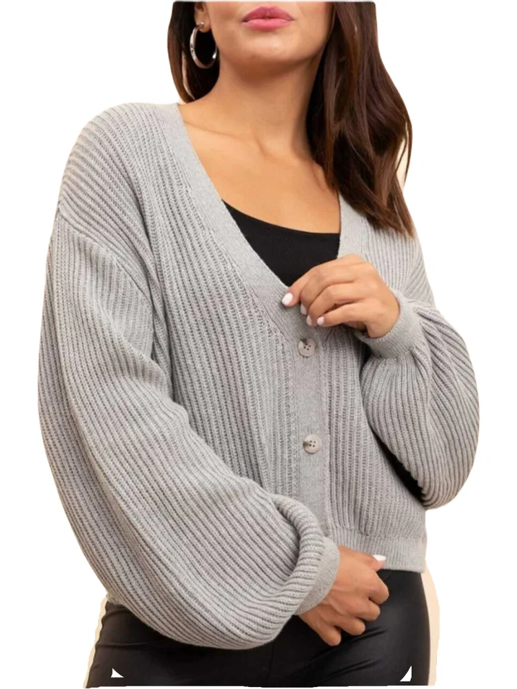 Women's New Season Latest Fashion Button Oversize Mould Stylish and Elegant Wide Mold Balloon Sleeve Gray Cardigan
Women's New Season Latest Fashion Button Oversize Mould Stylish and Elegant Wide Mold Balloon Sleeve Gray Cardigan