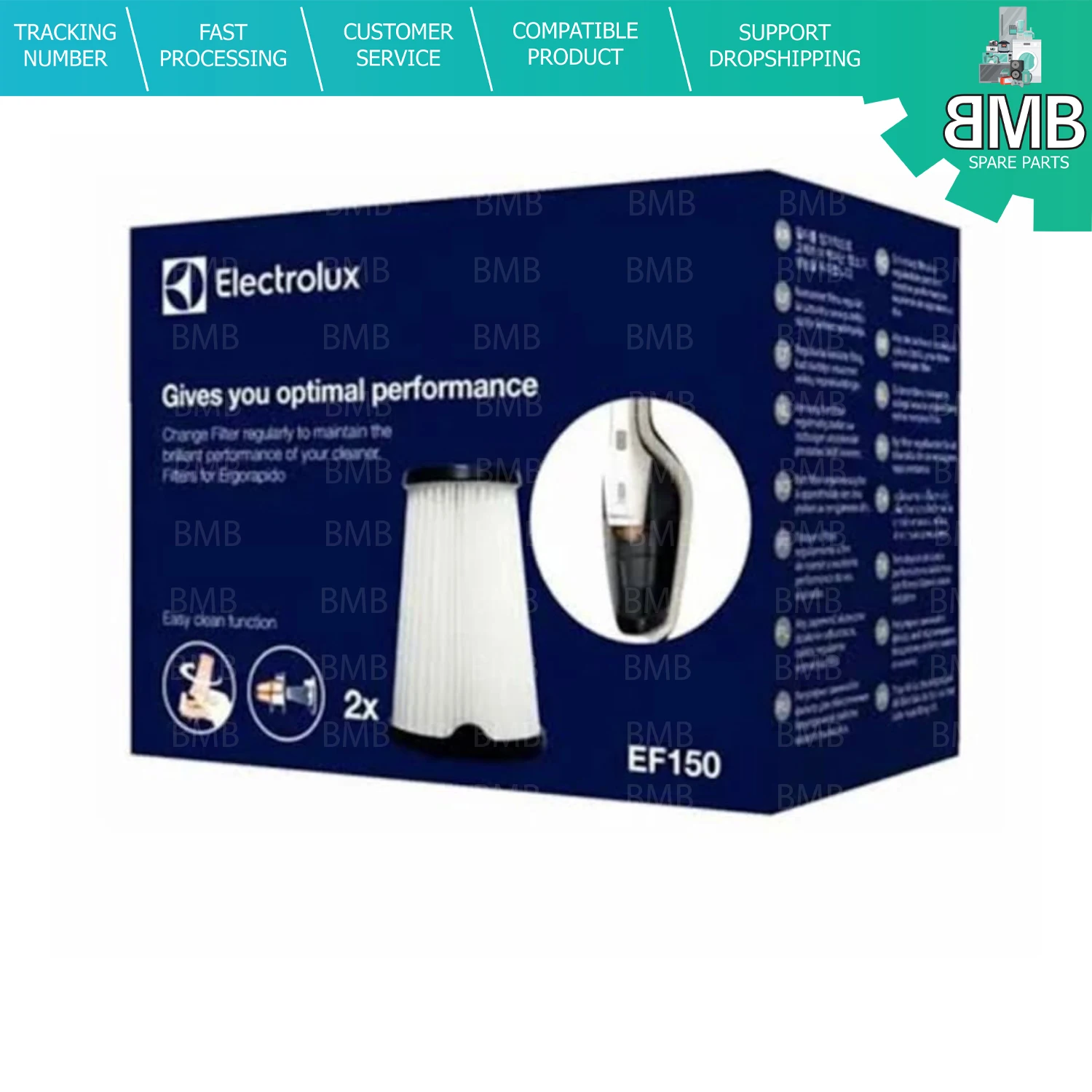 For Electrolux Ergorapido Original Hepa Filter EF150 (EER7ANIMAL - EER73DB - EER77MBM - EER75STM - EER7GREEN) Other Models
For Electrolux Ergorapido Original Hepa Filter EF150 (EER7ANIMAL - EER73DB - EER77MBM - EER75STM - EER7GREEN) Other Models