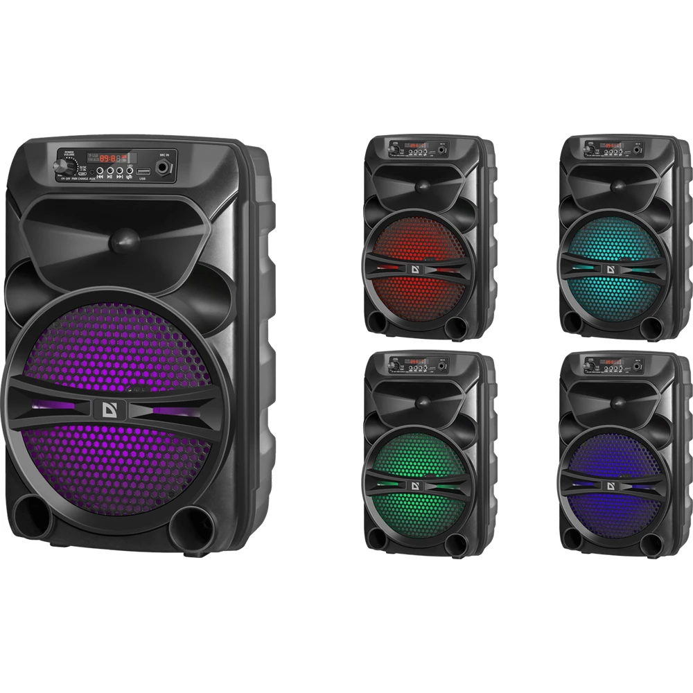 Портативная акустика DEFENDER G110 12Вт Light/BT/FM/USB/LED/AUX | Электроника