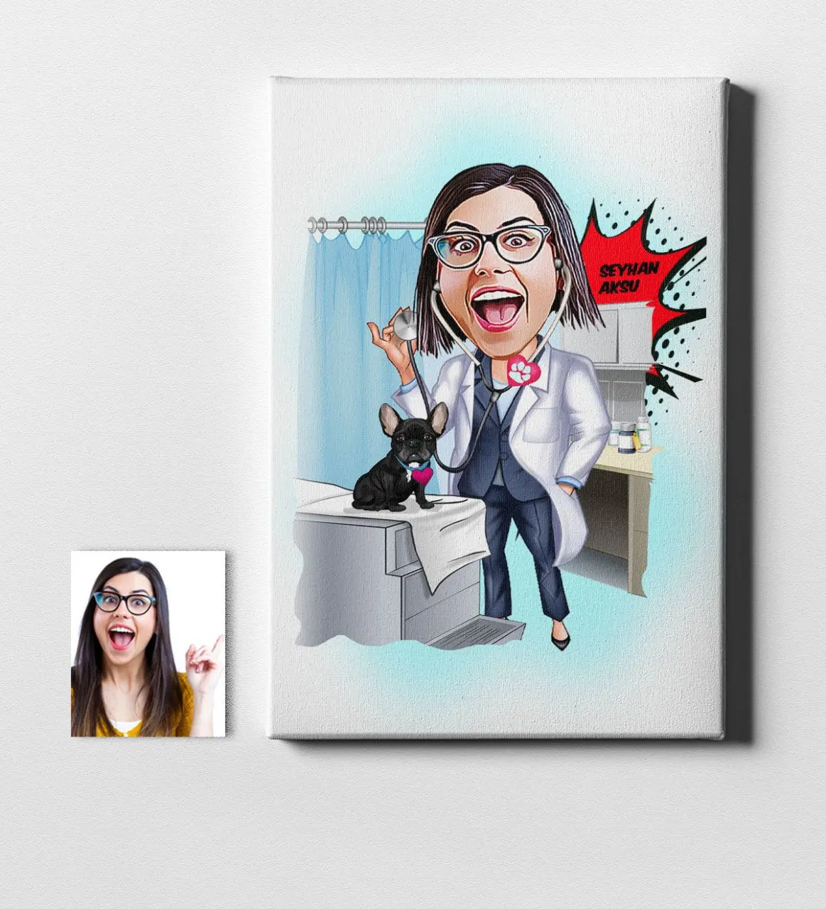 Personalized Women 'S Veterinarian Cartoon Canvas Table (50x70 cm.) 1 gift Home Decoration Special Design Home Office Business Place
Personalized Women 'S Veterinarian Cartoon Canvas Table (50x70 cm.) 1 gift Home Decoration Special Design Home Office Business Place