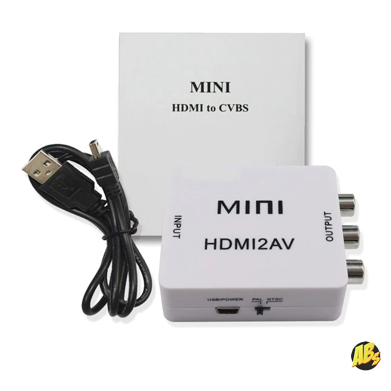 Конвертер с HDMI на AV (колокольчики тюльпаны) для передачи видео и звука переходник