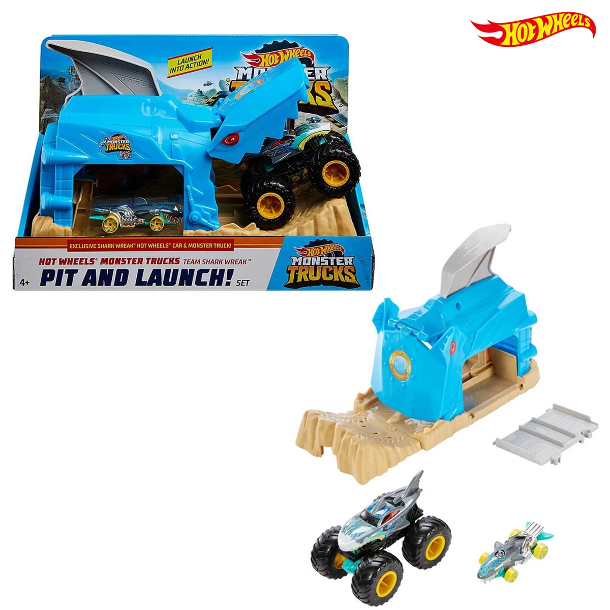 Hot Wheels Monster Trucks Launcher Playset GKY01-Shark Wreak Gift For Children With Metal Cars Original Products And Flight Ramp
Hot Wheels Monster Trucks Launcher Playset GKY01-Shark Wreak Gift For Children With Metal Cars Original Products And Flight Ramp