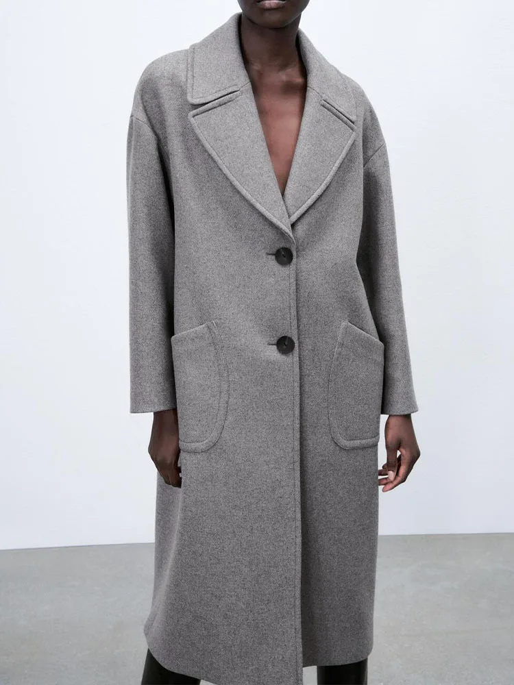 2022winter new women's fashion atmosphere all-match simple lapel long-sleeved loose casual pocket straight jacket jacket
2022winter new women's fashion atmosphere all-match simple lapel long-sleeved loose casual pocket straight jacket jacket