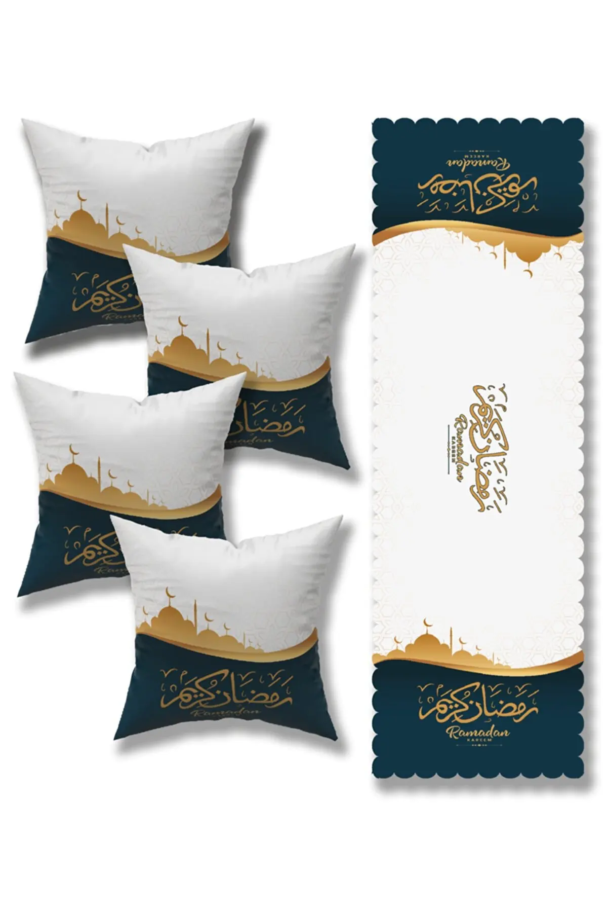 Ramadan Kareem Eid Mubarak 5 Piece Table Cloth Pillow Set Digital Printed Velvet Fabric Erasable Home Textile Stylish New Design
Ramadan Kareem Eid Mubarak 5 Piece Table Cloth Pillow Set Digital Printed Velvet Fabric Erasable Home Textile Stylish New Design